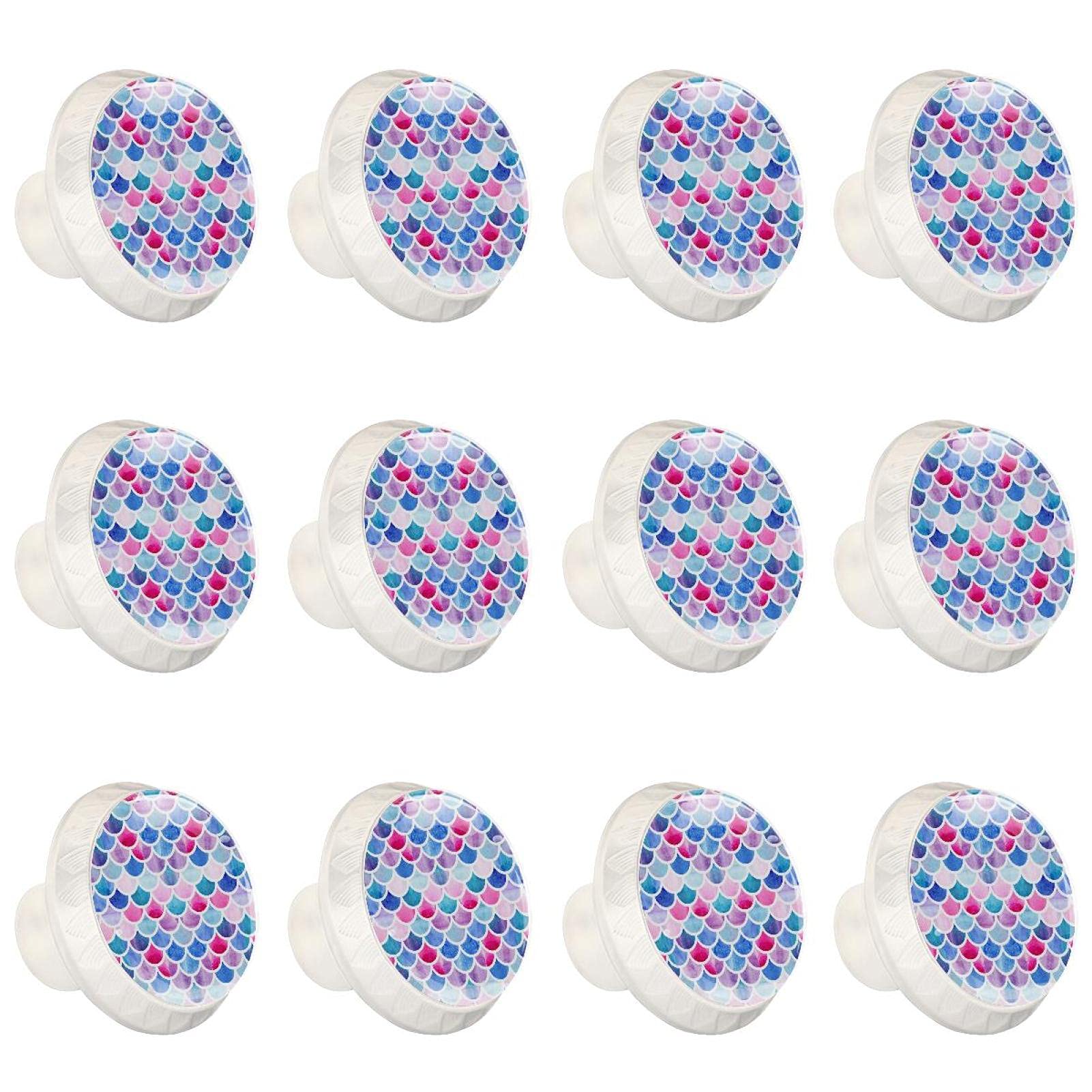 Boutons d'armoires de cuisine motif sirène pour tiroir et commode enfant x12