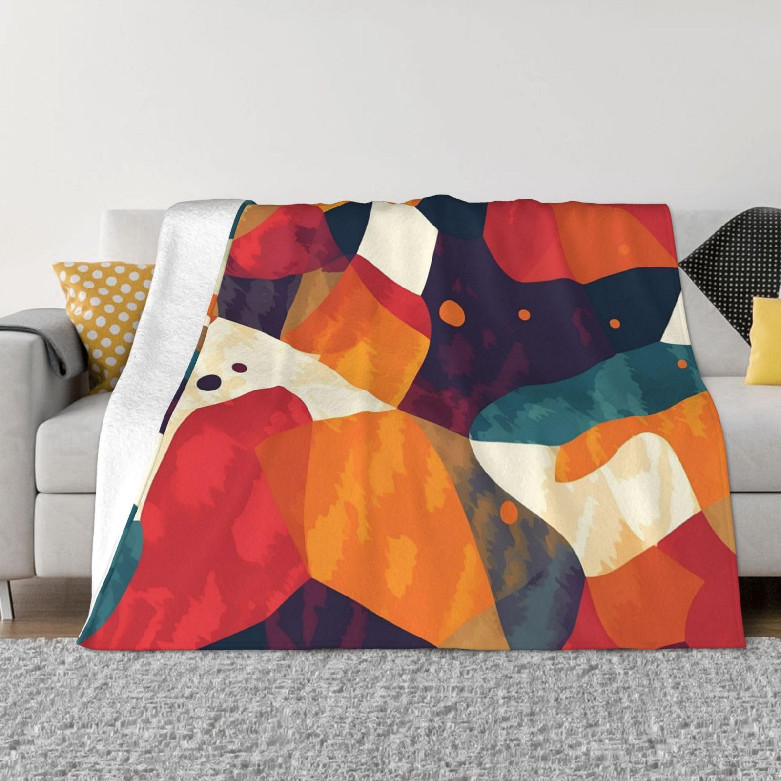 Couverture en flanelle chaude plaid lit canapé toutes saisons imprimé doux