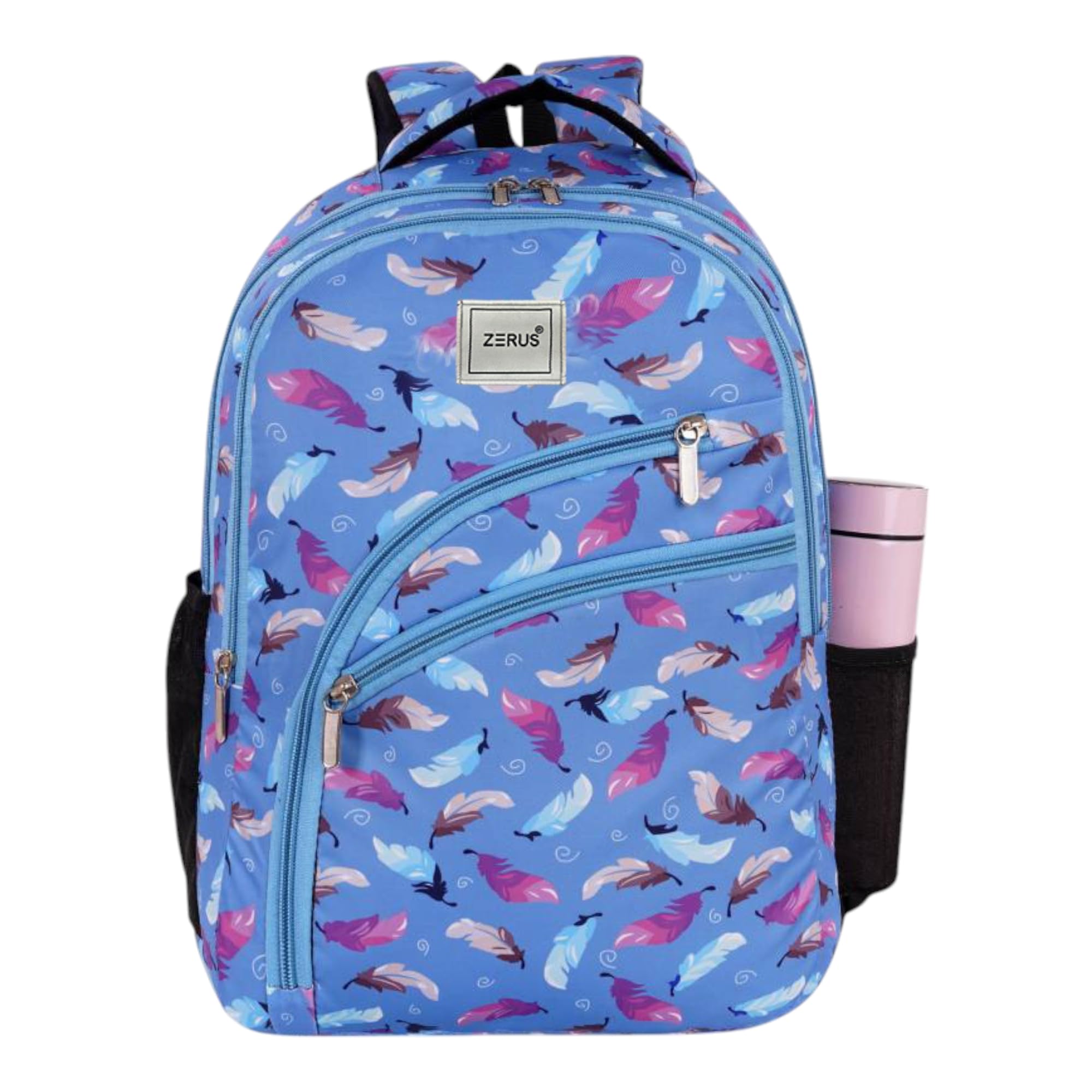 zerus Stylish Feather Print Backpack for Girls and Teens, Lightweight, Spacious School Bag for Girls & Women Travel Bagpack-picture-33
