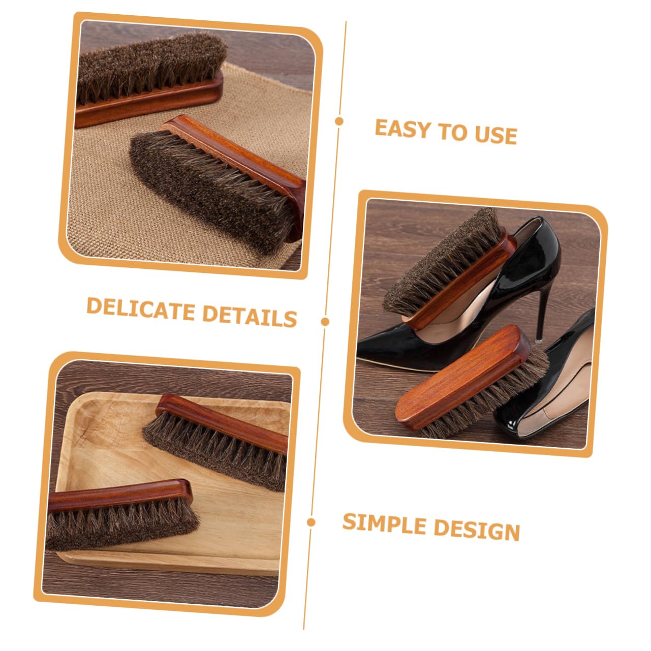 Healvian 3 Set Spazzola Per in Legno Pulitore Per Scarpe Spazzola Da Scarpe Cavallo Pickele Per Scarpe Spazzole Per Scarpe Per Lucidare Di Legno 2 Pezzi*3