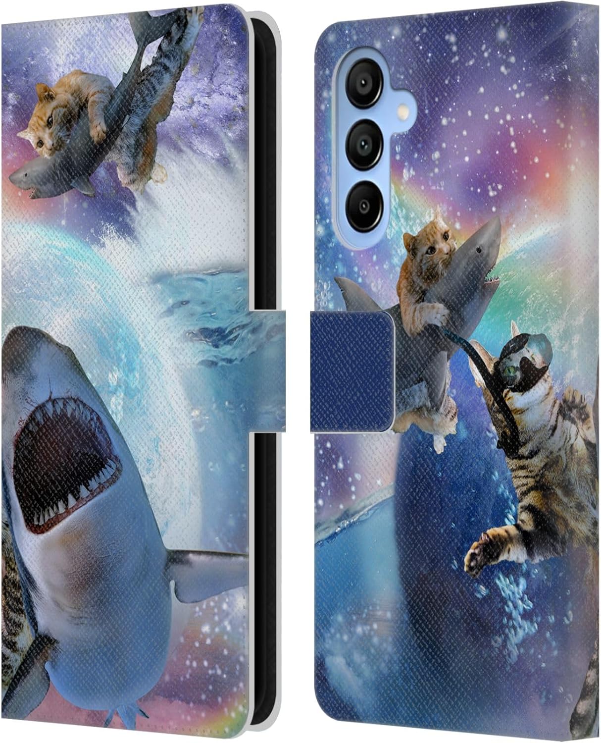 Head Case Designs Officially Licensed Random Galaxy Galaxy Dolphins Animals Leather Wallet Case Compatible with Samsung Galaxy A16 5G
