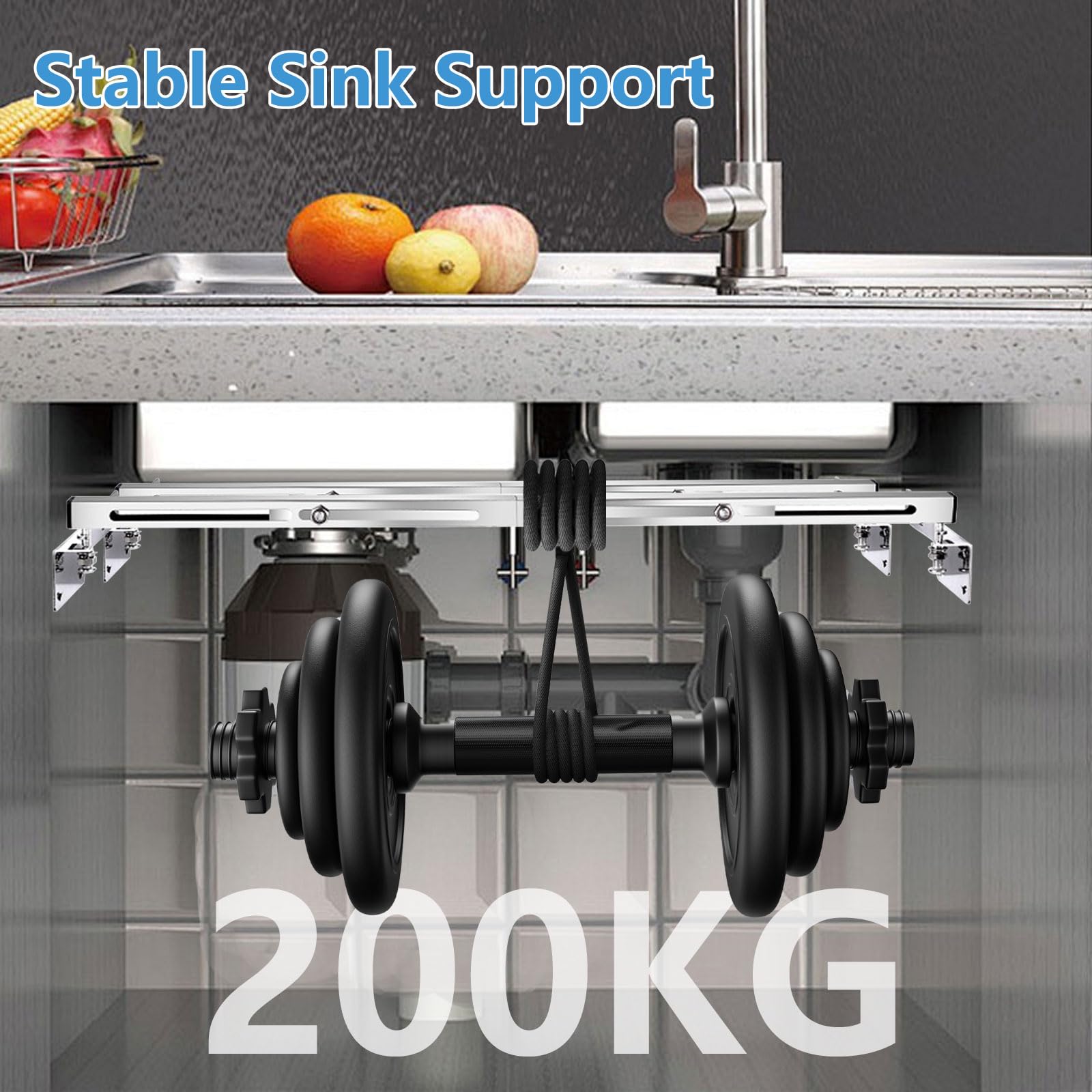 2 Stück Unterbau Spültischhalterungen, 71-100cm Verstellbarer Edelstahl Installation Kit, Undermount Küche Waschbecken Halter für Heavy Duty Undermount Küche Badezimmer Waschbecken