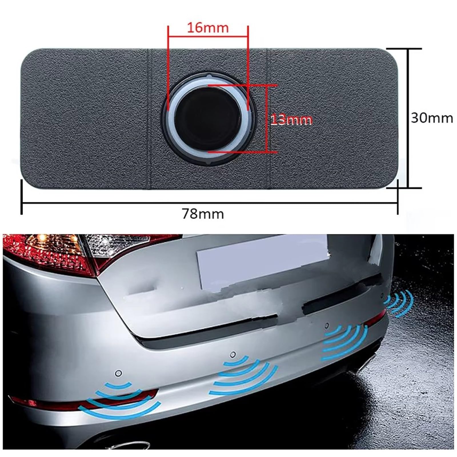 Parking Alerta Sensor Aparcamiento Coche Asistente Control Distancia 13 Mm Radar Marcha Atrás Plano Sonido Zumbador Alarma Repuesto Monitores Para Punto Ciego
