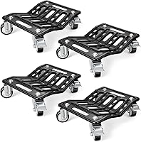 KEDSUM 6000 LBS Heavy Duty Car Wheel Dolly Set of 4 - T500 Steel, Reinforced Ribs, 3-Inch Casters for Cars, SUVs, Motorcycles
