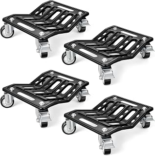 KEDSUM 6000 LBS Heavy Duty Car Wheel Dolly Set of 4 - T500 Steel, Reinforced Ribs, 3-Inch Casters for Cars, SUVs, Motorcycles