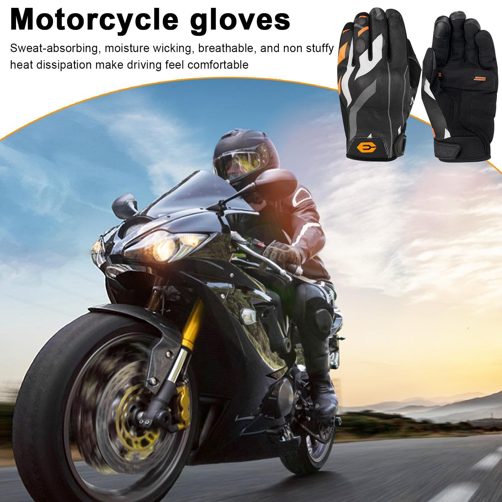 Guanti da moto, Guanti da moto da uomo | Guanti da equitazione | estivi,Guanti da motociclista per uomo Moto, Guanti da moto touchscreen antiscivolo, traspiranti per uomo Donna Motocross