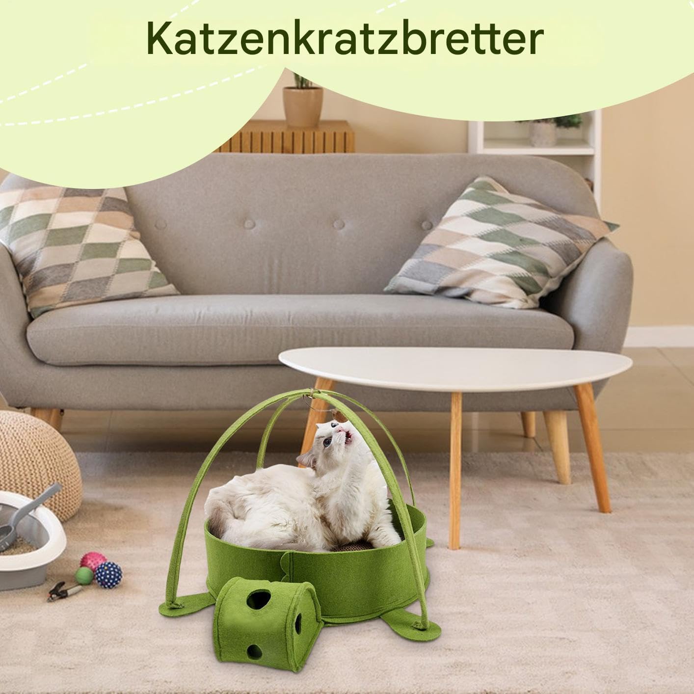 Tablero Rascador para Gatos Cama Rascador de Cartón Corrugado para Mascotas | Juguete Desmontable en Forma de Tortuga para Casa, Salón y Pisos de Alquiler