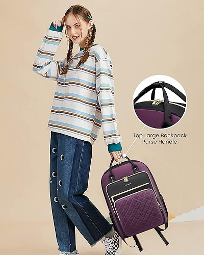 Miniatura 5 de LOVEVOOK Mochila para computadora portátil para mujer, mochila para trabajo de viaje, bolsa de computadora para enfermera, profesora, bolsa de