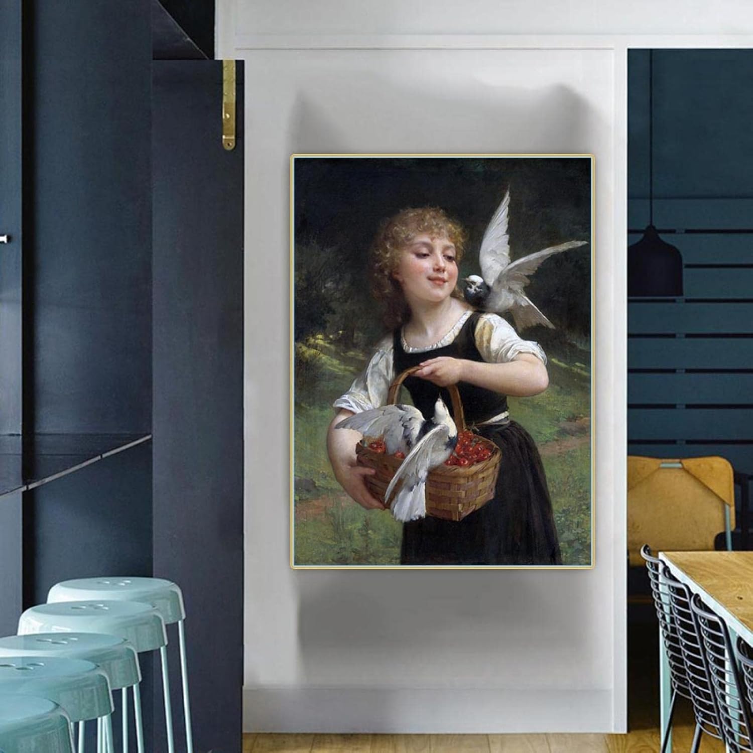 “Messenger of Love” por Emile Munier impresión en lienzo ,Cuadrode arte de pared para la decoración del hogar de la sala de estar 80x112cm sin marco