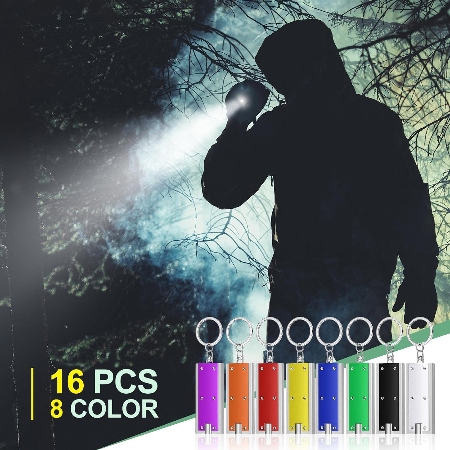 Hicarer 16 Pcs Mini Keychain Flashlight Bulk LED Keychain Light Flashlight for Outdoor Camping Hiking Emergency, Multicolor - Image 7