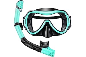 WHOHOLL Snorkel Mask with 180° Wide View, Anti-Fog & Anti-Leak Snorkel Set for Adults