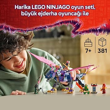 LEGO NINJAGO Master Dragon Rontu 71842-7 Years and Above Creative Toy Making Set Featuring Toy Dragon with Bullet Shooter for Girls and Boys and 4 Minifigures, Birthday Gift (381 Pieces)