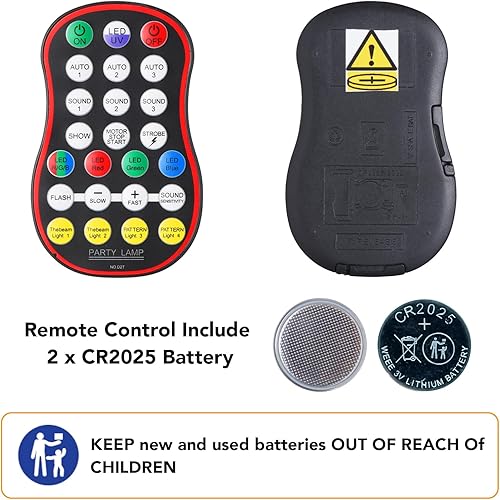 Miniatura 9 de Luces Láser DJ para Fiesta, Proyector de Show de Luz Láser RGBUV Profesional 5 en 1 Soporta DMX512, Activado por Sonido con Control Remoto para