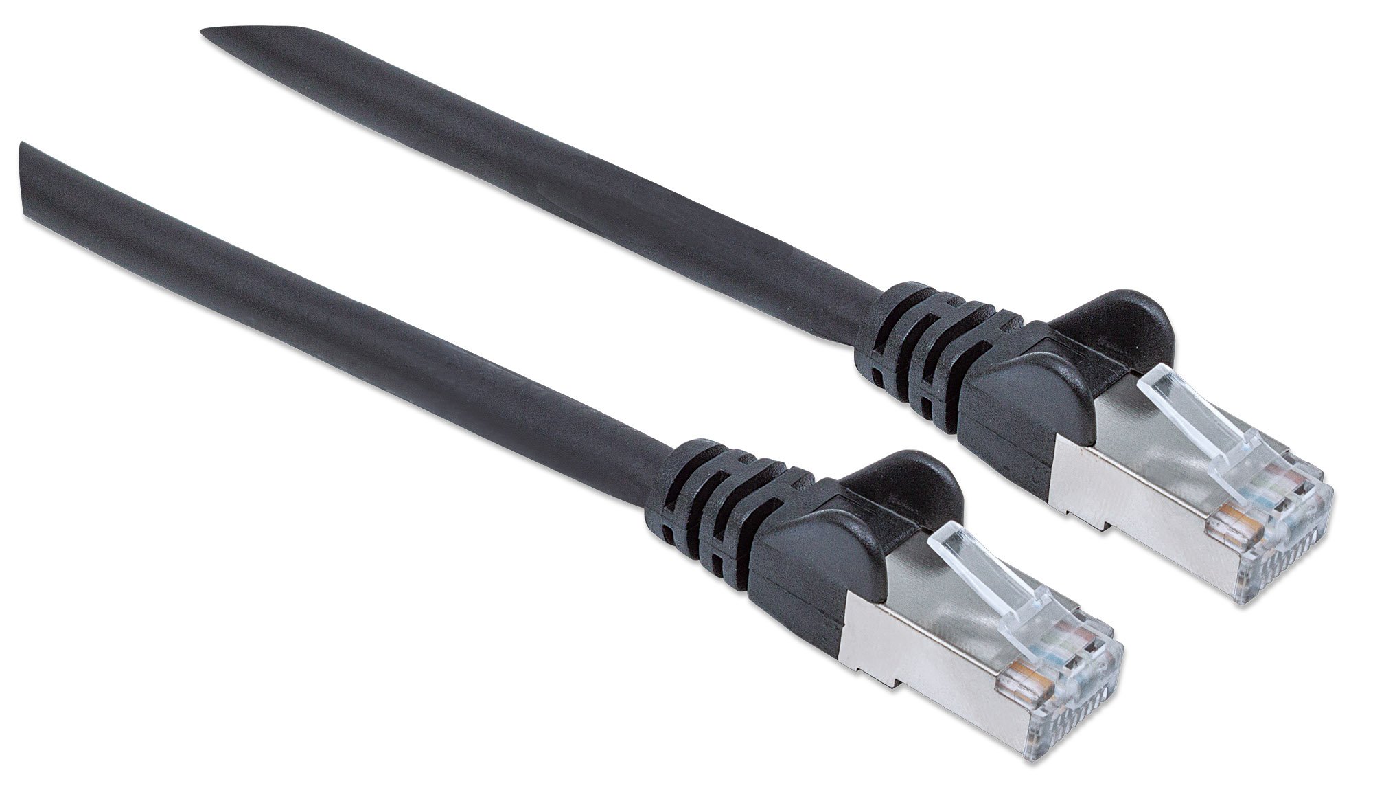 Intellinet Network Patch Cable, Cat7 Cable/Cat6A Plugs, 7.5m, Black, Copper, S/FTP, LSOH/LSZH, PVC, RJ45, Gold Plated Contacts, Snagless, Booted, Polybag