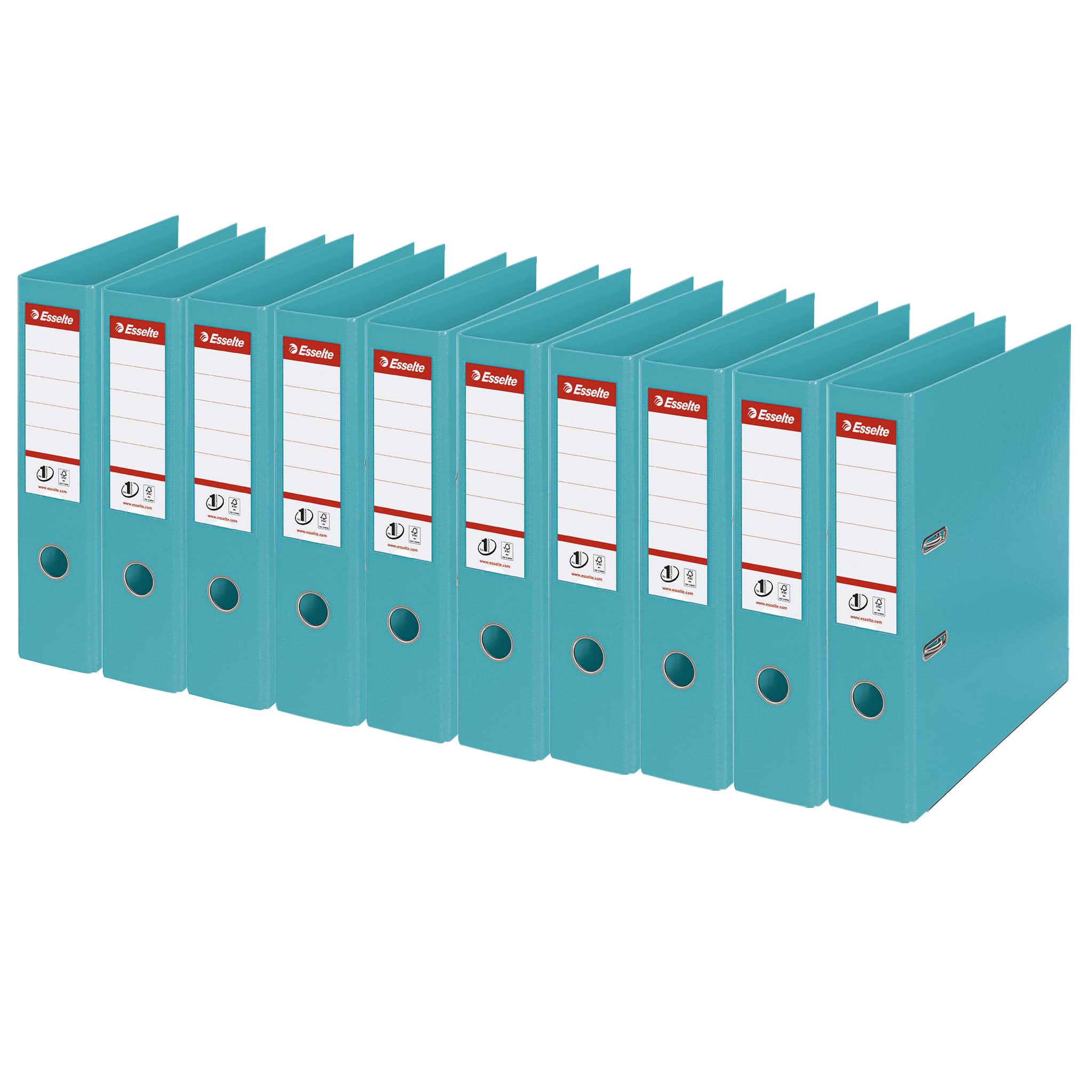 Esselte 811550 No. 1 Power Lever Arch File A4 75 mm - Turquoise, Pack of 10 โ image 1