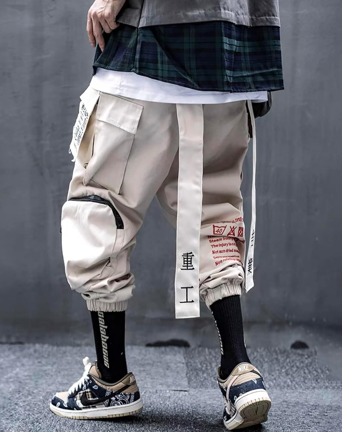 Niepce Inc Men's Japanese Streetwear Techwear Cargo Pants with Design - Image 2