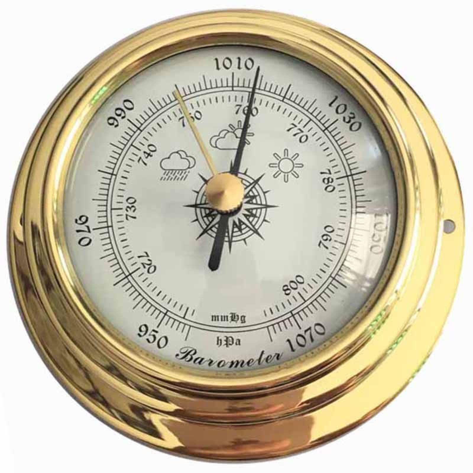 Barometri a barometro da Parete per barometro Domestico Stazione meteorologica in Ottone per Esterni Stazione meteorologica Multifunzionale per Uso Domestico Barometro aneroide,Oro