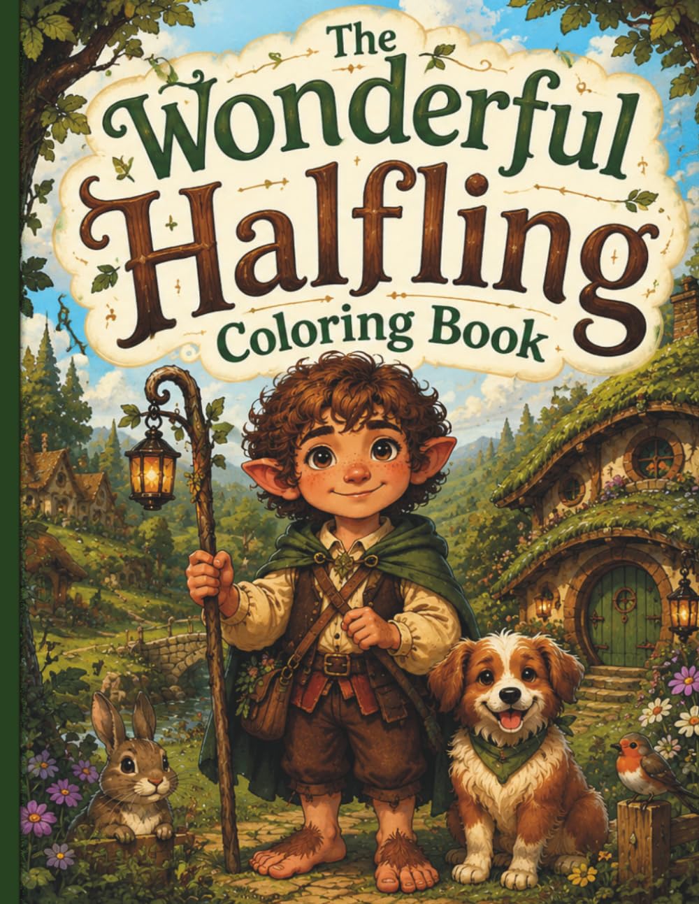 The Wonderful Halfling Coloring Book for Kids: Cute Fantasy Adventures, Cozy Villages, Magical Forests, Friendly Creatures & Whimsical Coloring Pages for Boys & Girls