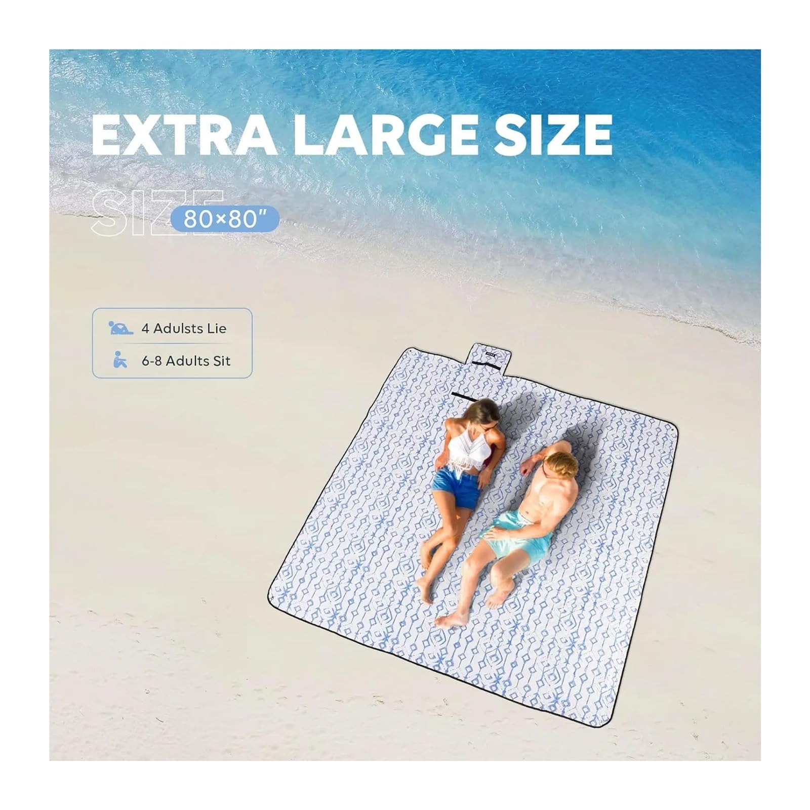 Telo Picnic Coperta Da Spiaggia, Picnic, Impermeabile, Anti-sabbia, Con Picchetti, Extra Large, Lavabile In Lavatrice, Pieghevole, Accessori(Red)