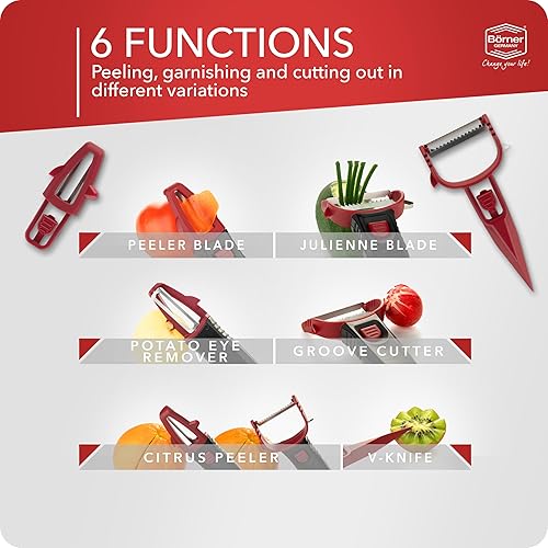 Miniatura 8 de Multi Peeler (3 en 1)  Cortador de juliana, pelador de patatas, pelador en Y en uno  Pelador de verduras multifuncional  Pelador de frutas para