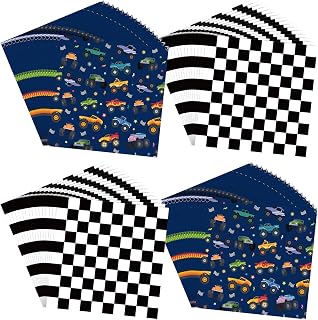 Honeydak 200pcs Monster Trucks Wax Paper Sheets 7 Inch Checkered Deli Paper