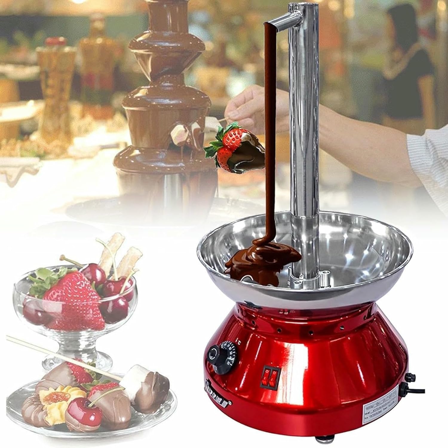 Chocolate Fountain Machine, Chocolate Fondue Set, Fountain Drink Machine, Commercial Chocolate Fountains, Stainless Steel Hot Chocolate Waterfall