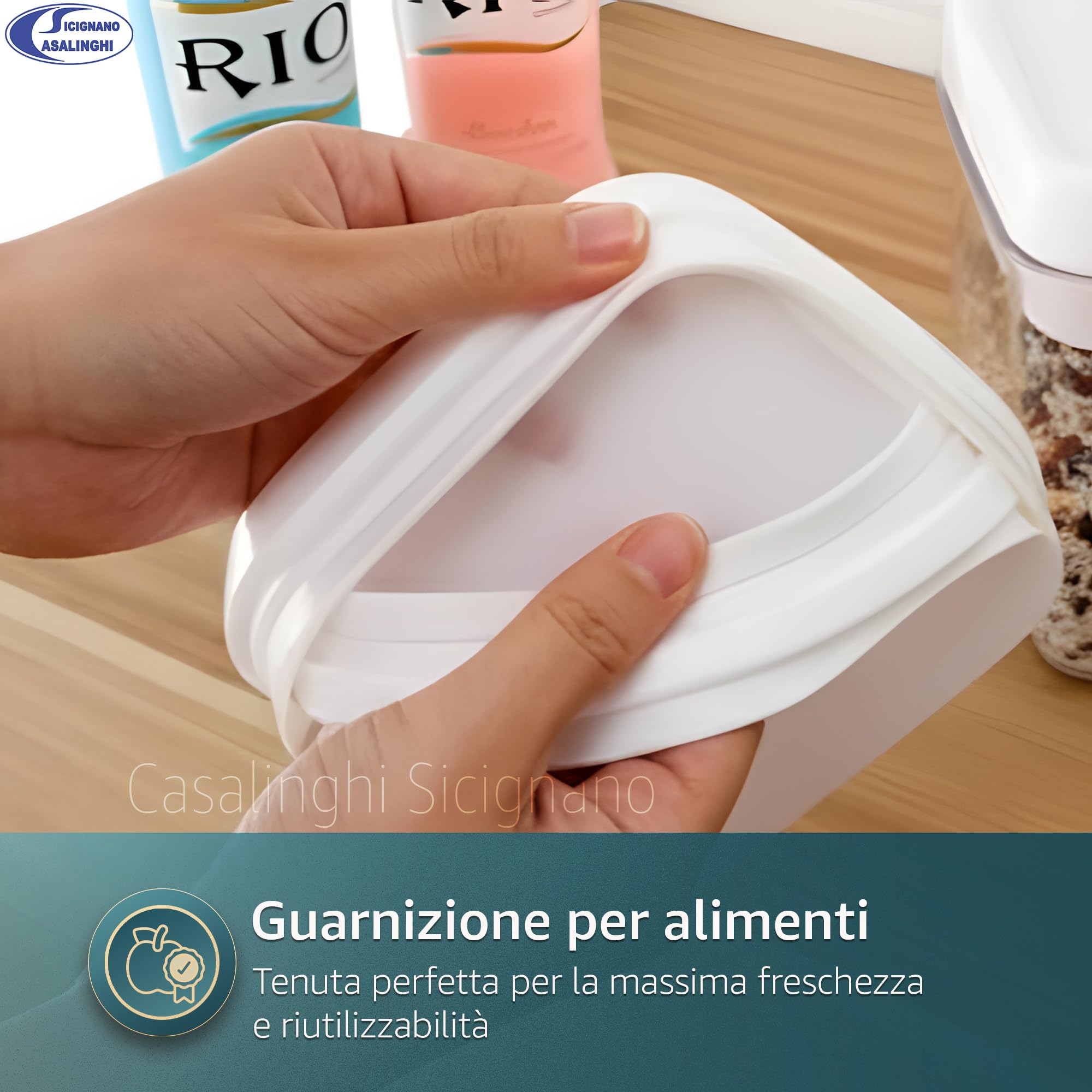 Sicignano Contenitore Ermetico Cucina SalvaGusto, Plastica Trasparente, Sovrapponibile, Varie Misure (900 ml, 6 pezzi)
