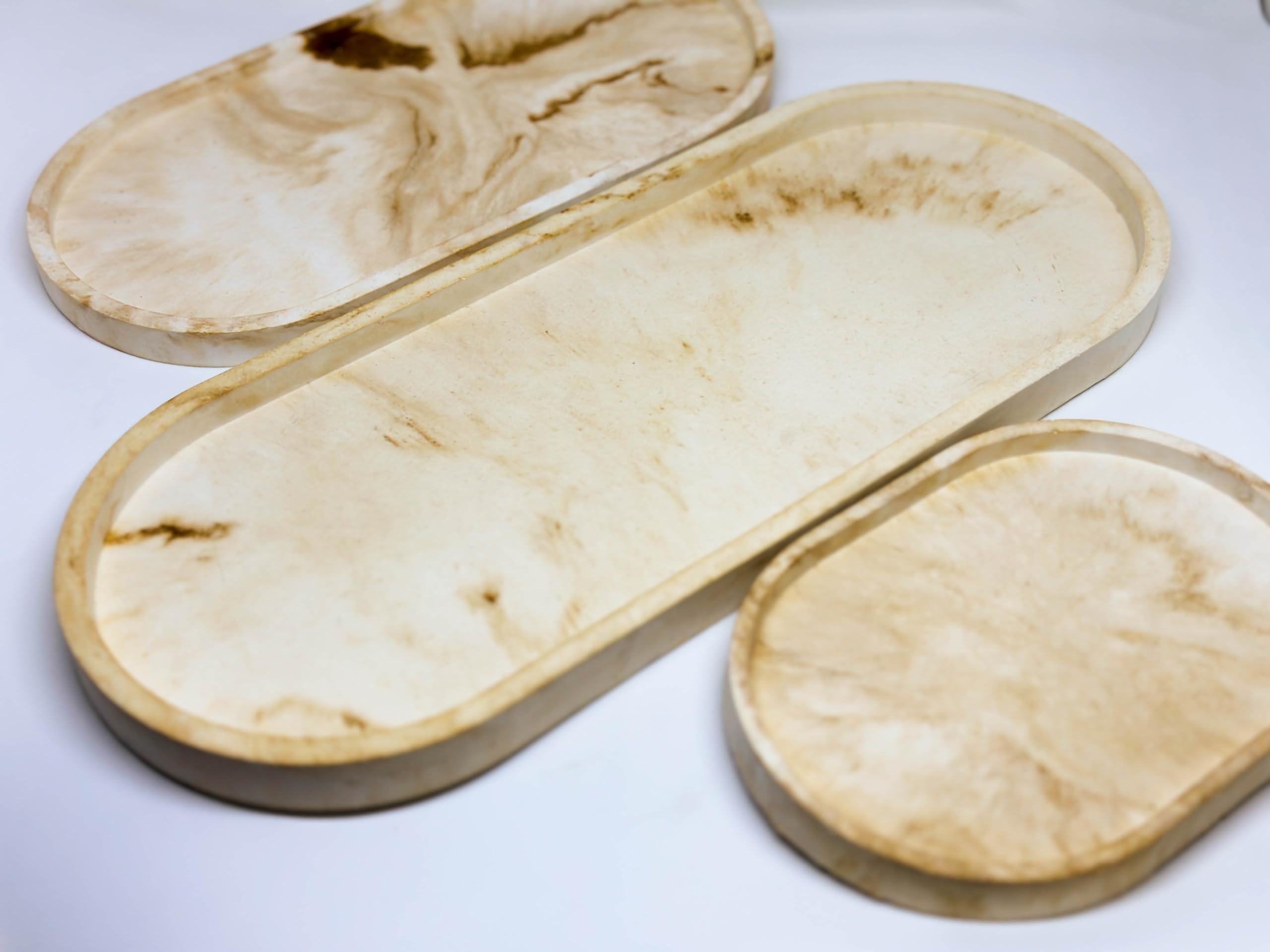 NOLJA Oval Trinket| Concrete | Jewellery | Accessories | Home Decor Tray | Set of 3
