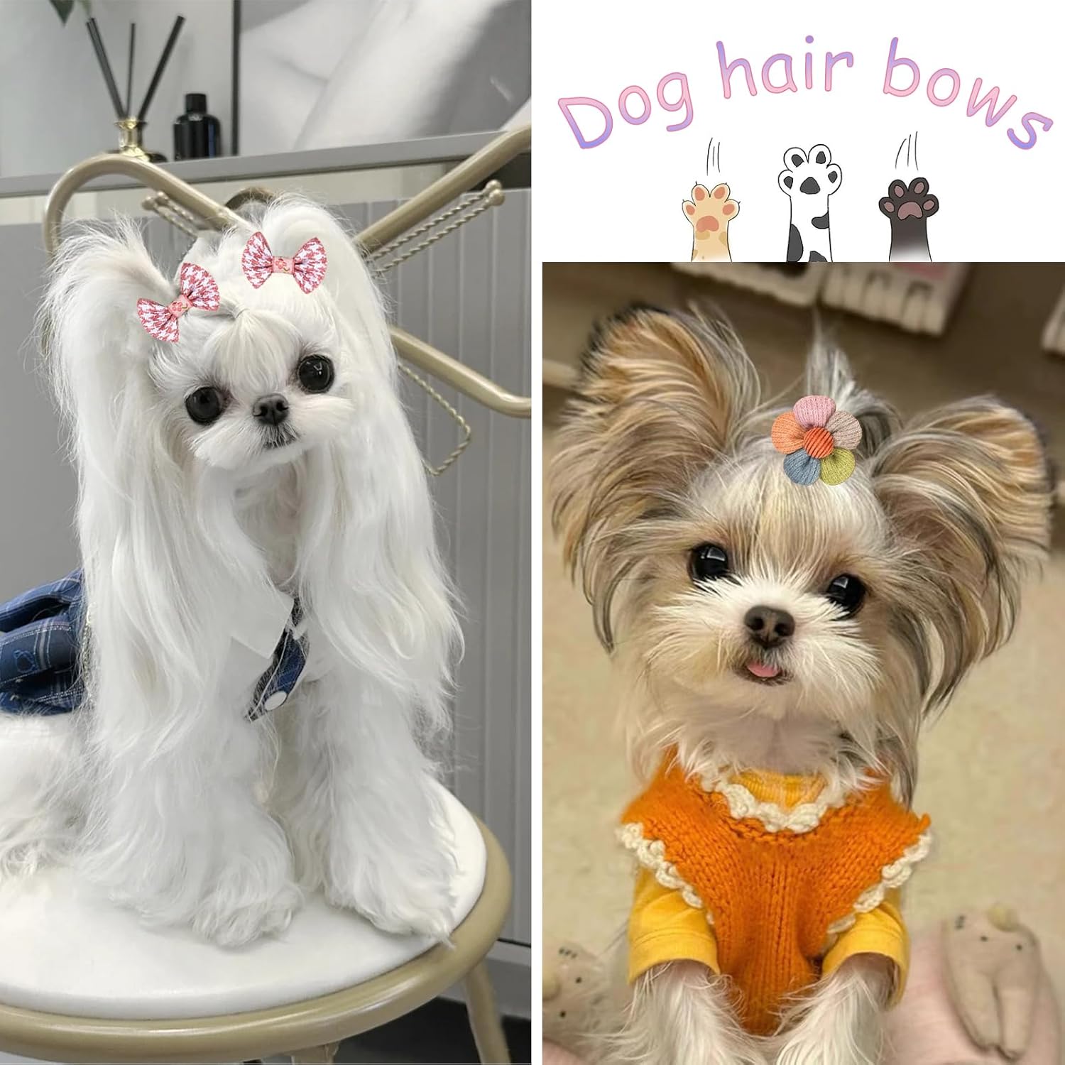 20 Pcs Small Dog Hair Bows with Rubber Bands Zambia Ubuy