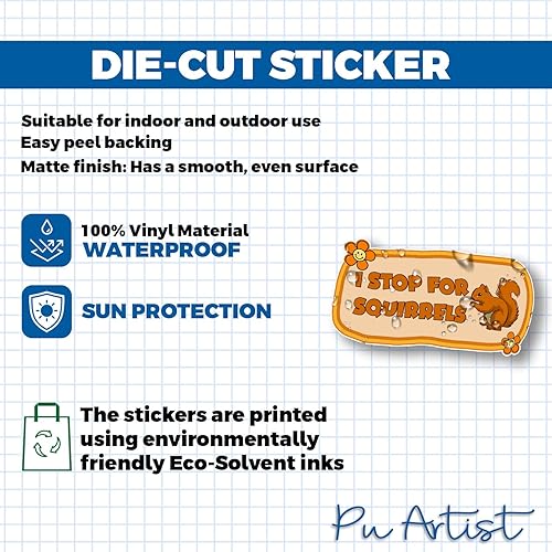 Miniatura 2 de I Stop For Squirrels Bumper Sticker Vinyl Die Cut Sticker for Car Rear View Mirror Laptop Phone Water Bottle Guitar Helmet Gift Idea