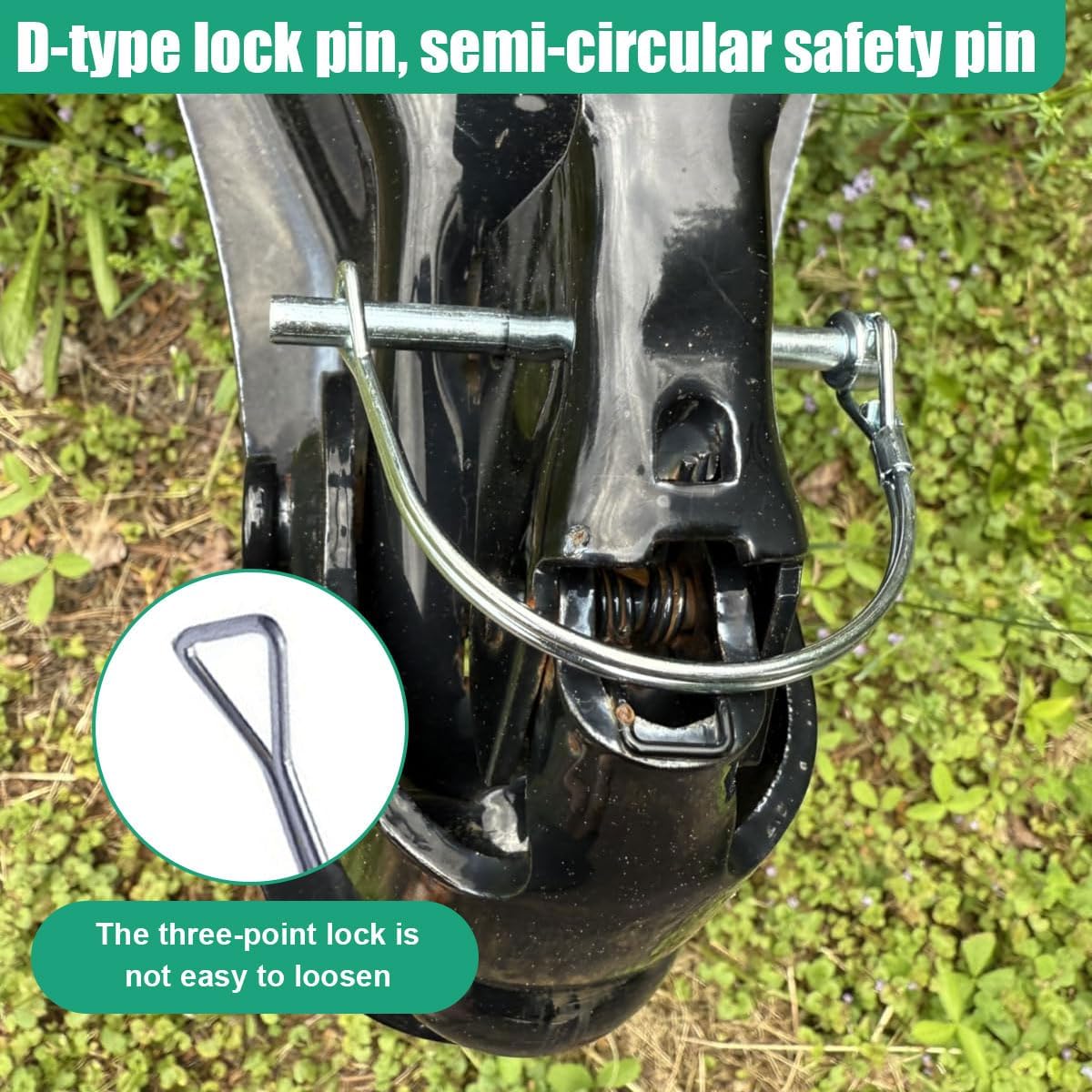 Trailer Coupler Pin 1/4" x 3.2" - Trailer Hitch Pin Carbon Steel Safety Coupler Locking Pins Clip - Round Loop Wire Lock Pin for Trailers Hitches Farm & Lawn Equipment Towing Use (4PCS)