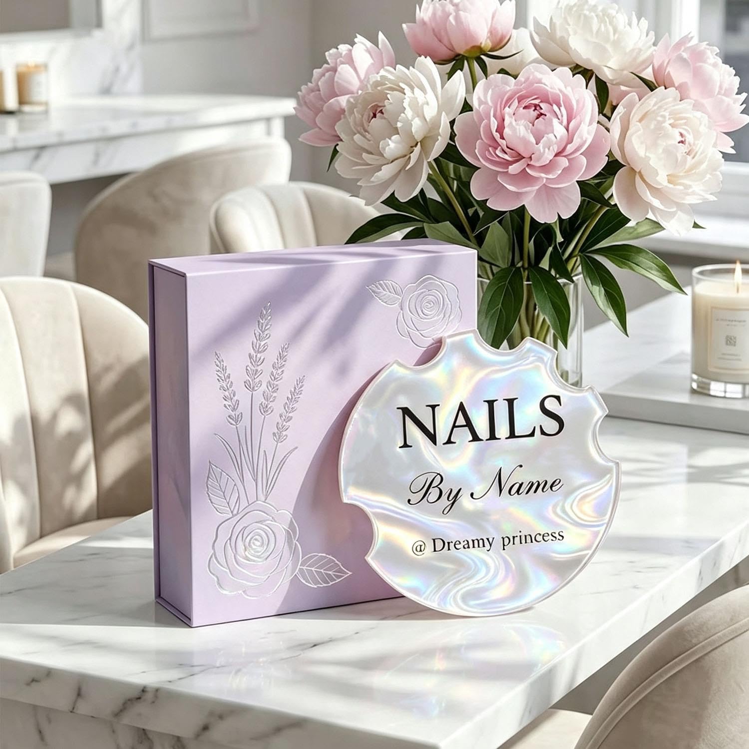 Custom Logo Acrylic Nail Display Plate, Salon Photo Prop & Decor Accessory image 2