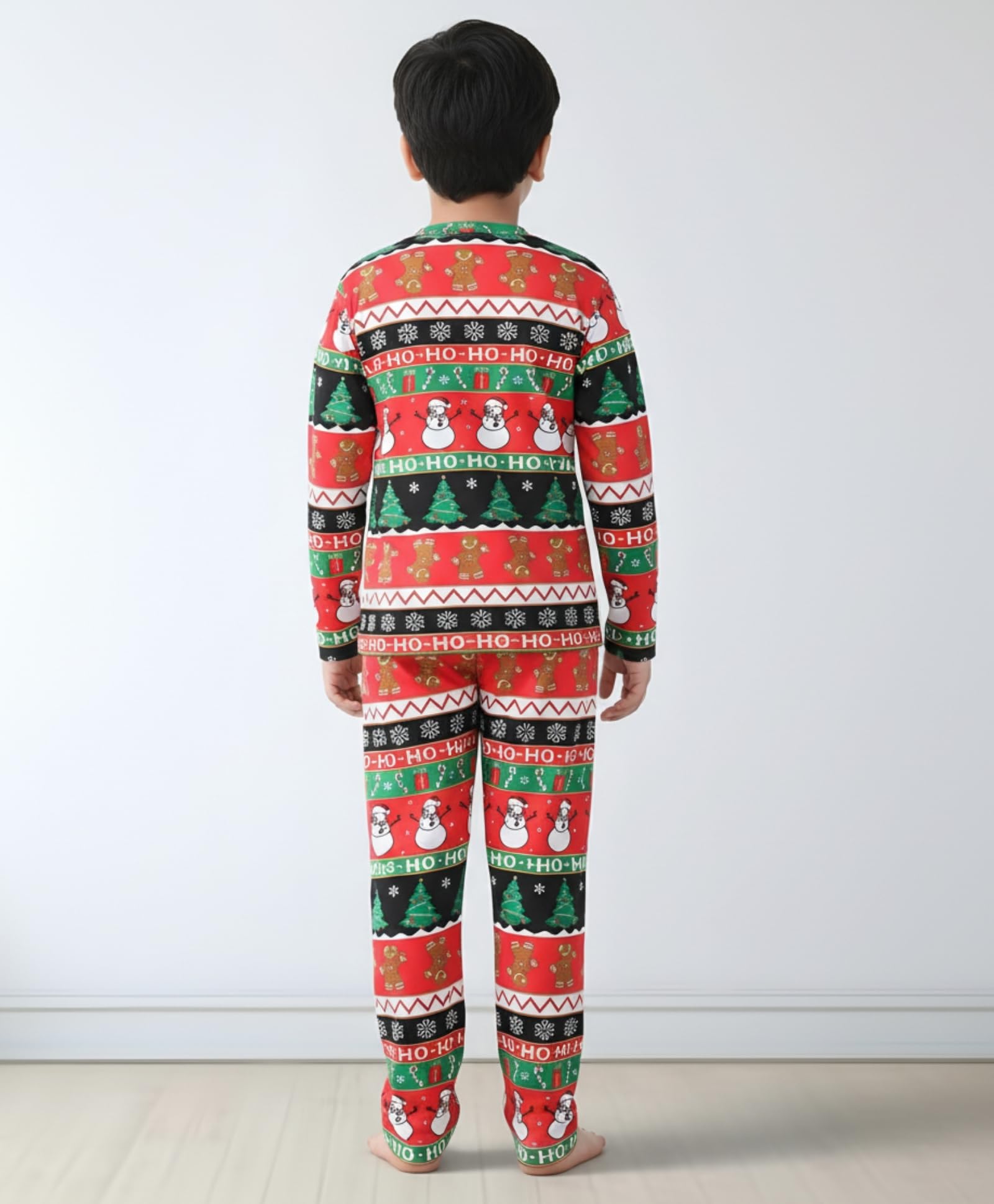 ANTHRILO Christmas RED Long Sleeve Pyjama Set - RED | 9-10 Years - Image 4 thumbnail