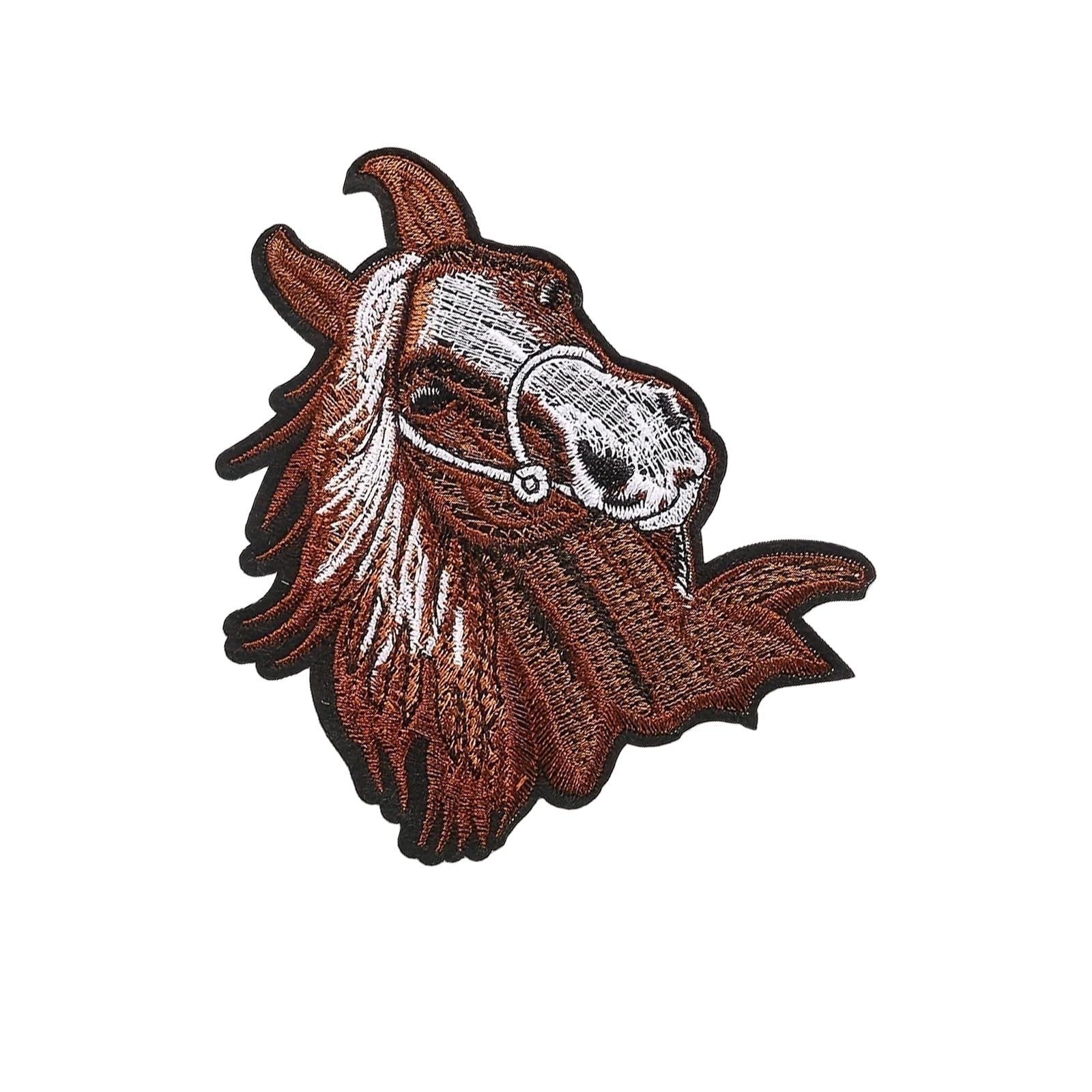 HGENAHGTF Sew On/Iron on Patches Horse Head Embroidered Ponies Sewing Applique for Bag Decoration Ponies Iron on Horse Head Sew on Applique