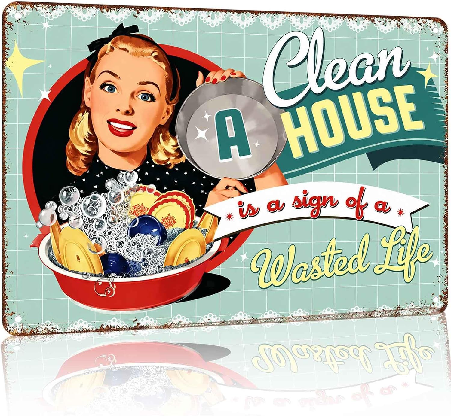 Funny Retro Cleaning Humor Aluminum Metal Sign 8 x 12 Inch