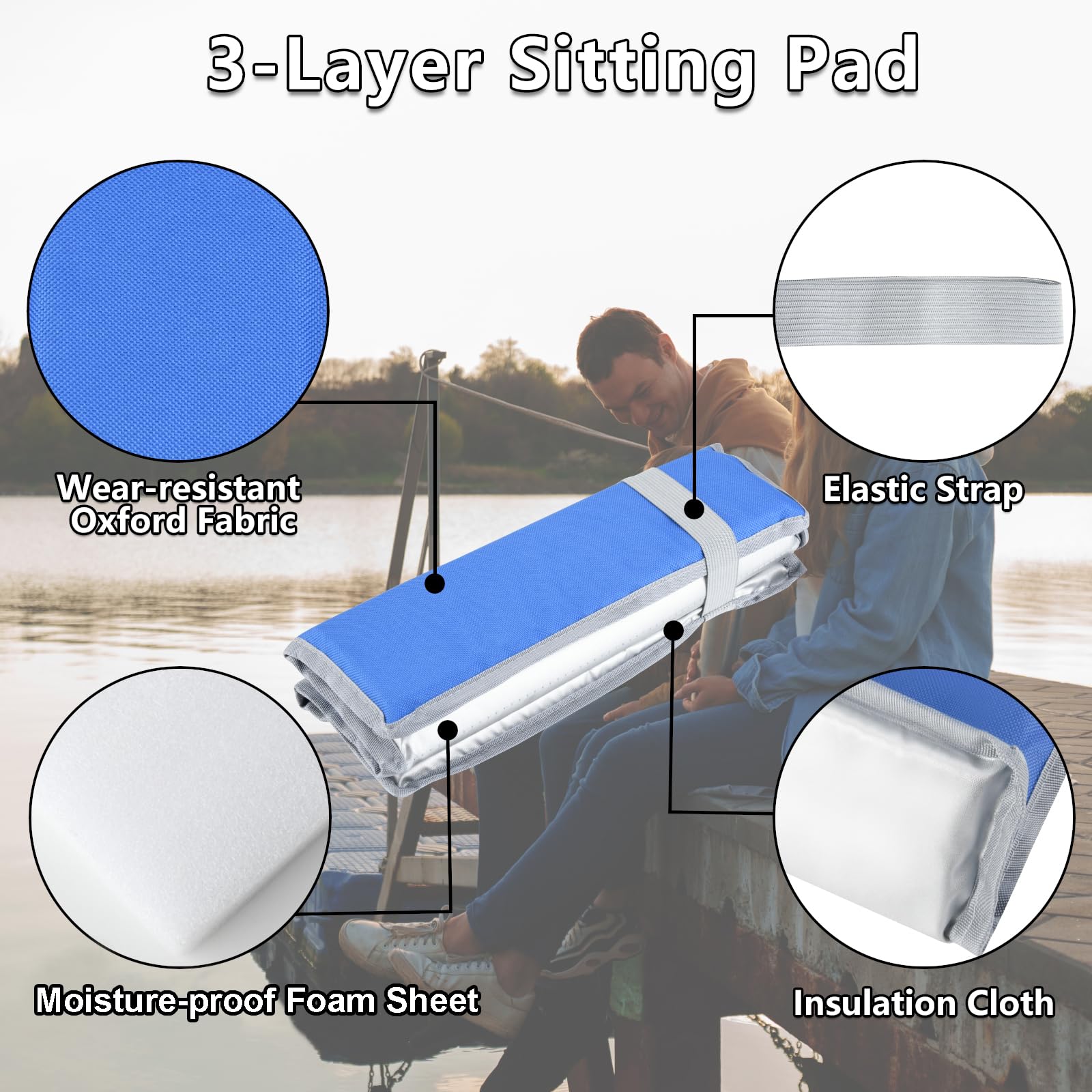Camping Foam Pad Foldable Camping Sitting Pad - Waterproof Oxford Cloth Foam Mat For Hiking, Backpacking, Outdoor Foam Mats