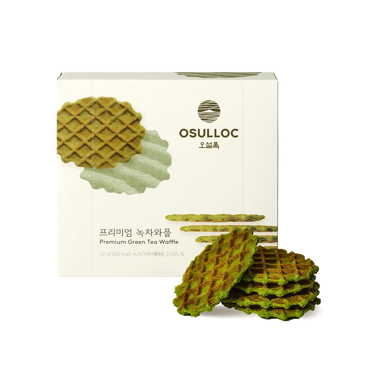  Premium Green Tea Waffles (2.54oz, 72g) | Korean Matcha Flavored Snacks | Asian Snacks, Premium Tea Food