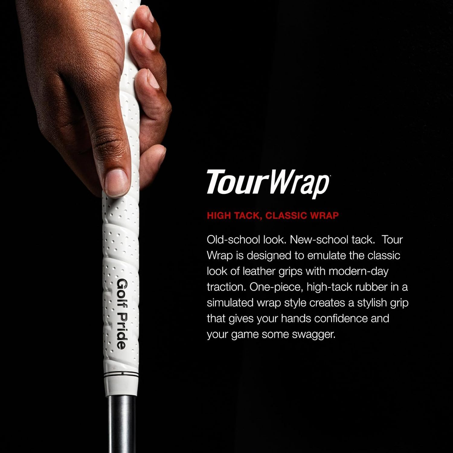 Golf Pride Tour Wrap Golf Grip - Comfortable, Durable Grip for Clubs - Classic Wrap Design with High-Tack Feel - Rubber Construction