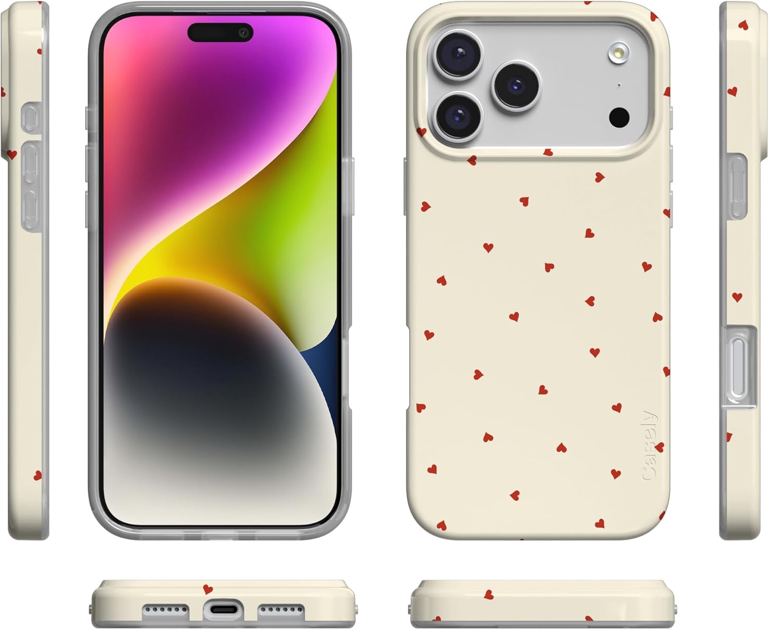 Casely iPhone 17 Pro Case | Be Mine | Tiny Hearts | Compatible with MagSafe | Classic Ultra Slim Design