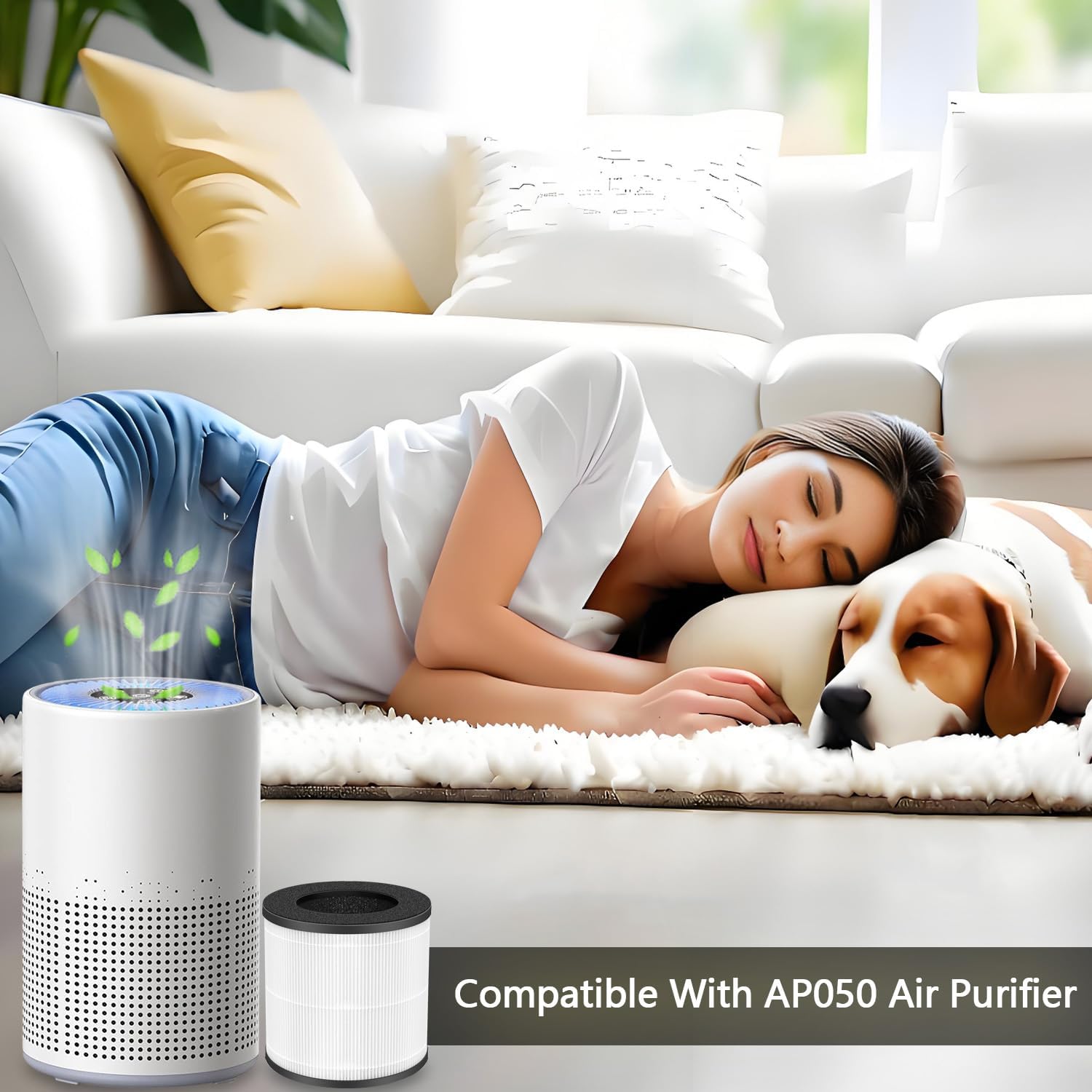 AP050 Replacement Filter, Compatible with Tailulu AP050/AP100 Air Purifier, 3-stage Filtration Filter, H13 Hepa, 3 in 1 True HEPA Filter, High-Efficiency Carbon Filter (2-Pcs) - Image 6
