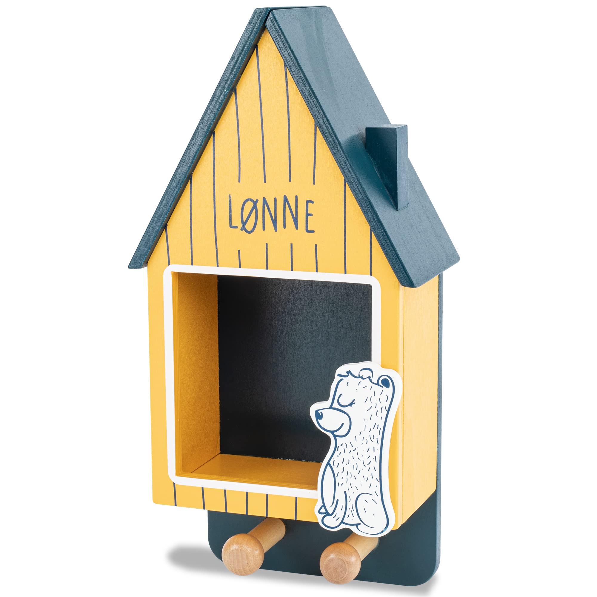 Porte-manteau pour enfant HEJ LØNNE avec 2 crochets et étagère de rangement beige