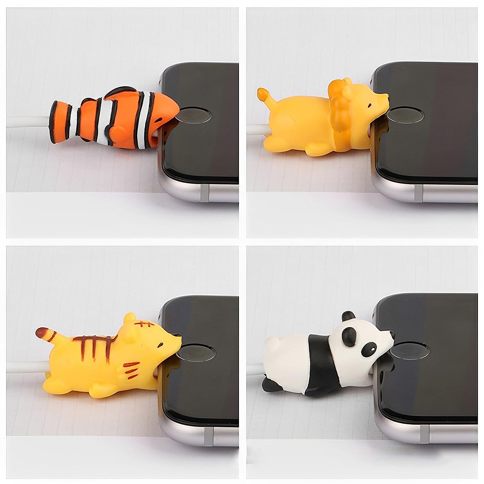 Simsky 15 Pezzi Salvacavo per Caricabatterie, Cable Protector, Confezione Mini Proteggi Cavo di Ricarica per Telefono Cellulare USB, Protezione Cavo Carica per Animali da Cartone Animato