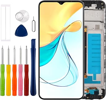 [with Frame][New] Duotipa 6.6" LCD Display Touch Screen Digitizer Assembly Replacement for ZTE Blade V50 Design 4G with Technical Repair Tools Kit-Black