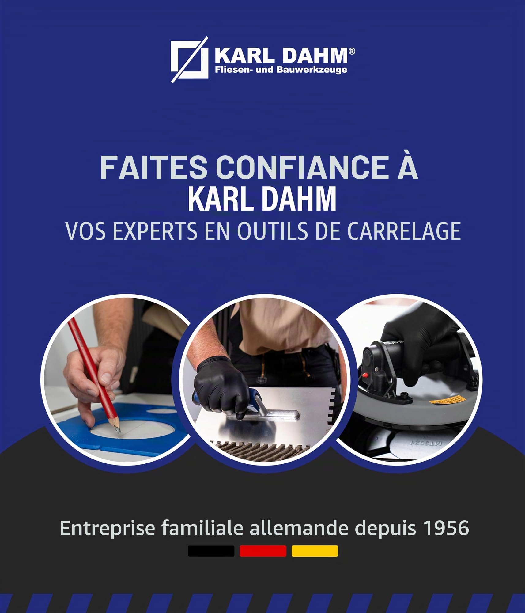 Karl Dahm® Pochoir de signalisation pour raccords de toilettes - Marquages précis pour les installations de toilettes - Utilisation universelle - Idéal pour les systèmes de toilettes, robuste et gain