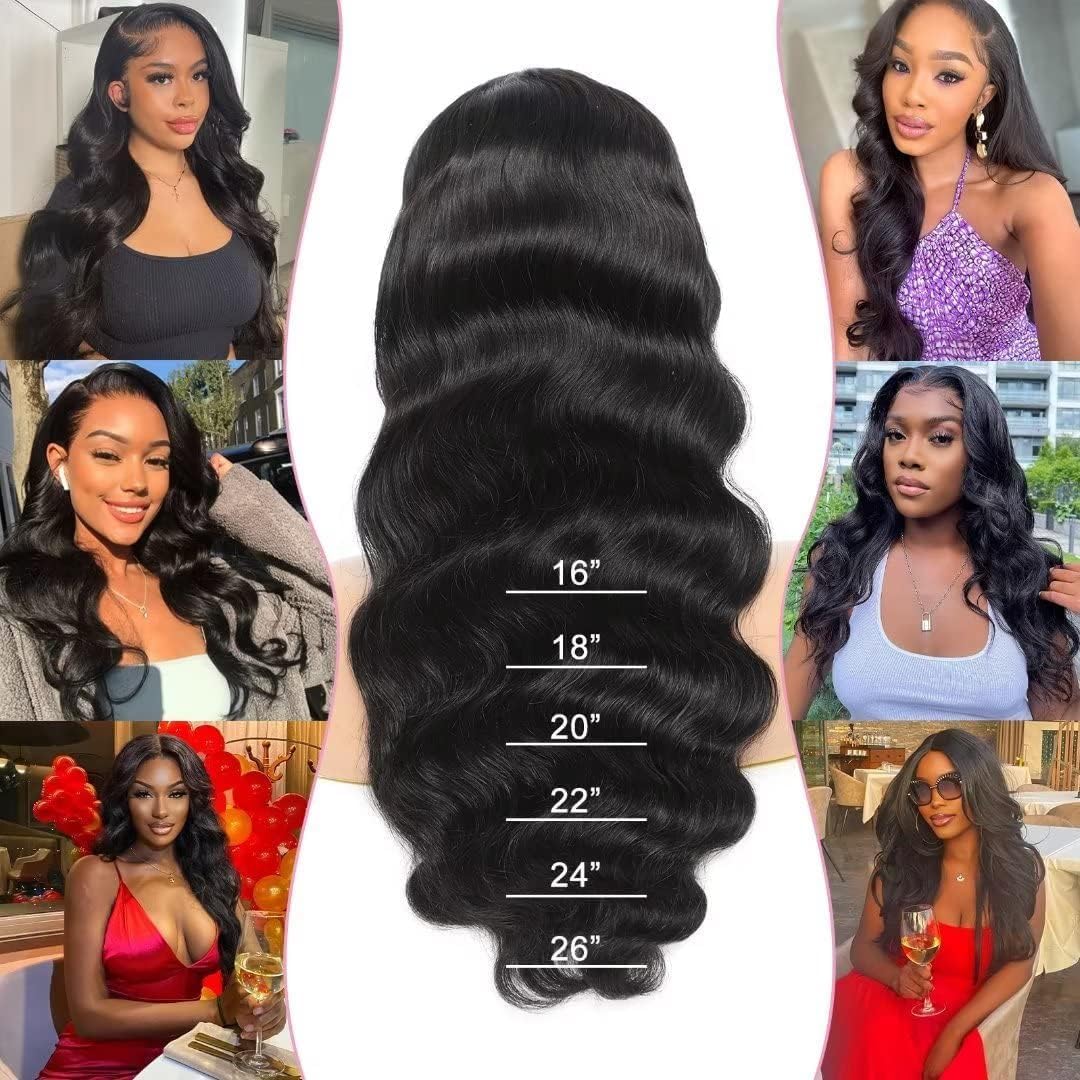 24 Inch Body Wave 4×4 Human Hair Wig for Women 180% Density Lace Front ...