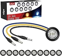 Vista 11 de Nilight 10 luces LED redondas de 3/4 de pulgada, indicadores laterales delanteros y traseros, lámpara de marcador de bala para camión, RV, coche