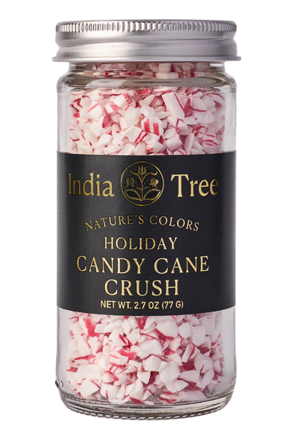 Nature’s Colors Cake Decorations Candy Cane Crush Sprinkles in Glass Jar by India Tree – 2.7 Ounce (Pack of 1), Candy Cane Crush