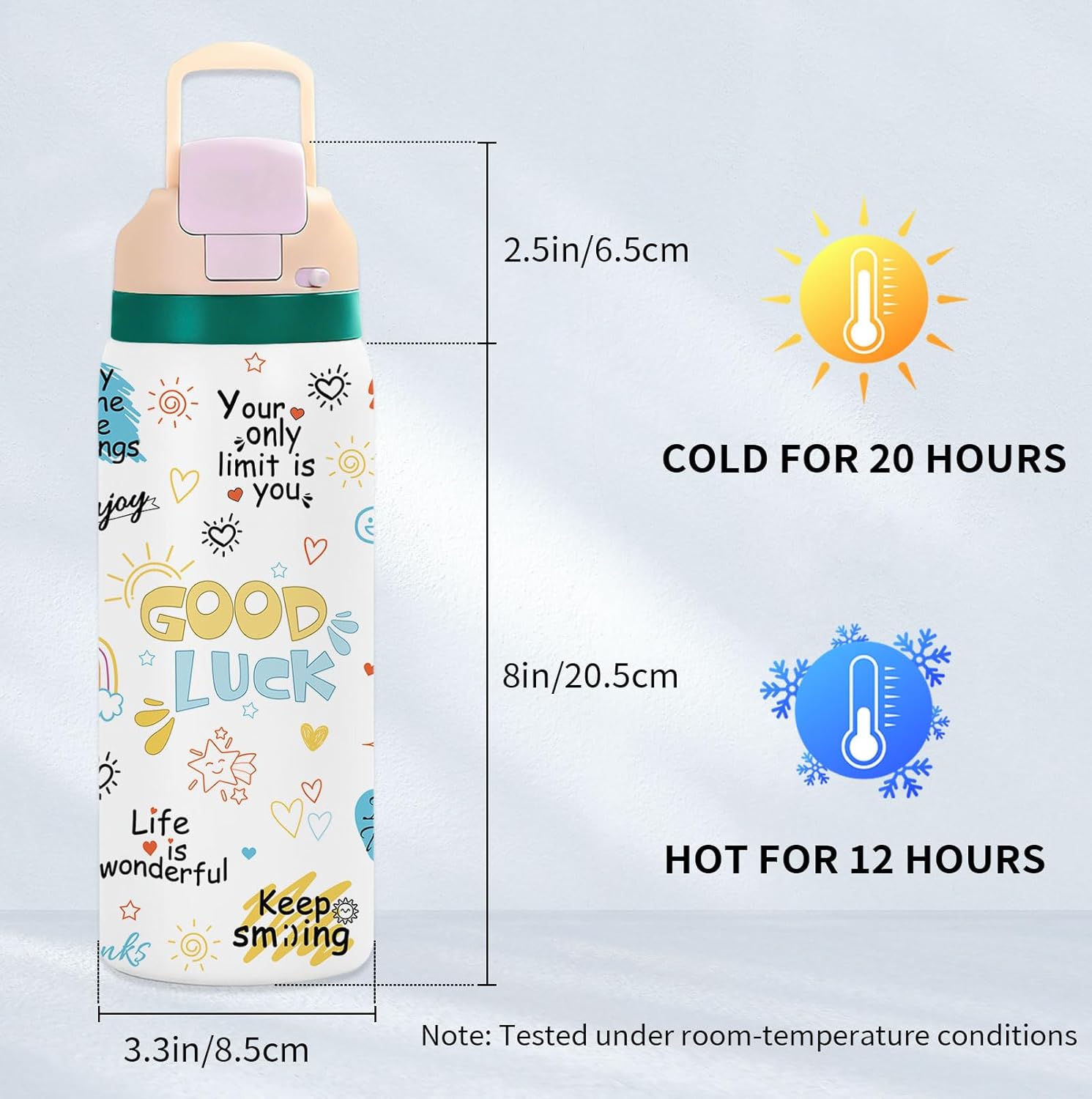 Encouragement 32oz Water Bottle Gifts for Women, Stainless Steel Insulated Tumbler with Handle & 2-in-1 Leak Proof Locking Lid for Outdoor Sports, Birthday Gift for Her Wife Daughter