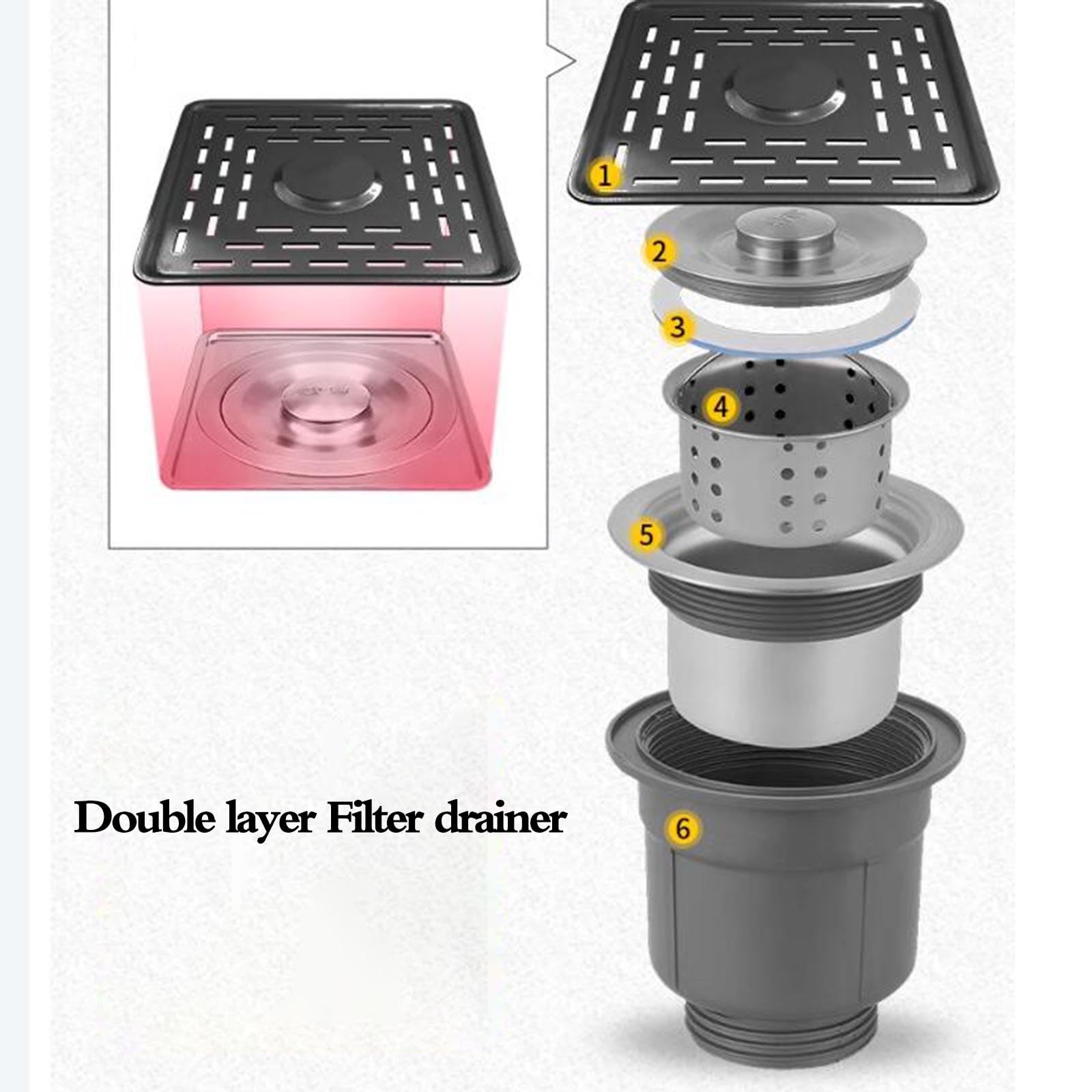 Fregadero Invisible de un Solo Seno con Grifo Plegable y lavavasos para restaurantes, cafeterías y Bares. Lavabo de encimera Que Ahorra Espacio para Lavar Verduras y Utensilios de