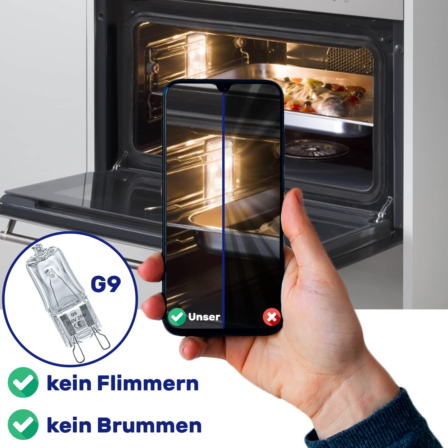 Ampoule Halogène G9 25W 230V Pour Four - Résiste Jusqu'à 300°C, Pour Bosch, Siemens